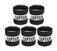 sourcing map Soccer Captain Armband, Captain Arm Bands for Soccer Elastic Captain C Arm Band Sports Captain Armbands for Football Team Training Youth & Adult Black, Pack of 5