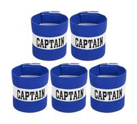 sourcing map Soccer Captain Armband, Captain Arm Bands for Soccer Elastic Captain C Arm Band Sports Captain Armbands for Football Team Training Youth & Adult Blue, Pack of 5
