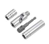sourcing map Socket Accessory Set, 16mm Shallow and Deep Socket Universal Joints 1/4" Hex Shank Impact Adapter with 1/2" Drive