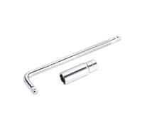 sourcing map Socket Accessory Set of 2 Pcs, 13mm 6-Point Deep Socket 6" L-Shape Extension Handle with 1/4" Drive