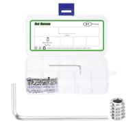 sourcing map Socket Set Grub Screws,50PCS #10x1/4"- 304 Stainless Steel Hex Socket Cup Point Allen Screws with Hex Wrench for Repairing Door Handles, Faucet (Silver)