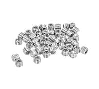 sourcing map Socket Set Screws,50Pcs M4x3mm Metric - 304 Stainless Steel Hex Socket Set Headless Cup Point Grub Screws, for Repairing Compact Instruments, Machinery and Equipment (Silver)