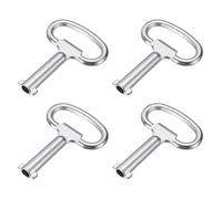sourcing map Socket Spanner Key, 0.46" (11.8mm) Hole Zinc Alloy Universal Utility Spanner Keys 2.2" Length for Electrical Cabinet Water Meter Box Panel Lock (Silver, Pack of 4)