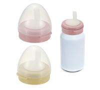 sourcing map Soda Can Lids, 2 Pcs Soda Can Cover with Straw Leak-proof Reusable Beer Caps Saver Fits Standard Drink for Beverage Soft Drink, Pink/Yellow