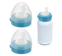 sourcing map Soda Can Lids, 2 Pcs Soda Can Cover with Straw Leak-proof Reusable Beer Caps Saver Fits Standard Drink for Beverage Soft Drink, Blue