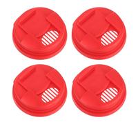 sourcing map Soda Can Lids, 4pcs - Plastic Can Covers, Can Toppers Fit Standard Size for Soda Beverage Beer, Keep Carbonated, Dust Dirt Out (Red)