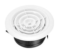 sourcing map Soffit Vent 125mm ABS Adjustable Round Louvered Vent Cover Grille Cover Ceiling Diffuser for Home Bathroom Office Kitchen Ventilation System