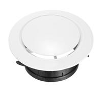 sourcing map Soffit Vent 125mm ABS Adjustable Round Vent Cover Grille Cover Ceiling Diffuser for Home Bathroom Office Kitchen Ventilation System