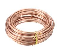 sourcing map Soft Copper Wire (8 Gauge, 31 FT), 99.9% Pure Bare Copper Wire 3mm Solid Craft Wire for DIY Crafting Gardening Decoration (9.5Meter)