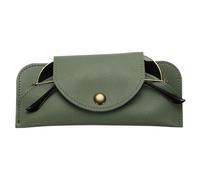 sourcing map Soft Eyeglass Cases, Leather Sunglass Case Portable Glasses Pouch with Magnetic Snap Closure for Women Men Sunglasses Cases (Green)