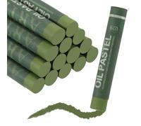 sourcing map Soft Oil Pastels, Oil Pastel Crayons Vibrant Color Blendable Art Supplies for Painting Drawing Blending Painting Artists Beginners Professional(Olive Green, Pack of 16)