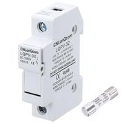 sourcing map Solar Fuse Holder with 1 Fuse Core, DC 1000V 20A Single Pole 10x38mm DIN Rail Mount Fuse Holder Base for Household Circuits, Photovoltaic Station