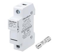 sourcing map Solar Fuse Holder with 1 Fuse Core, DC 1000V 6A Single Pole 10x38mm DIN Rail Mount Fuse Holder Base for Household Circuits, Photovoltaic Station