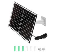 sourcing map Solar Panel for Ring Camera, 12W 12V USB Solar Panel Charger with 6ft Type-C Port Cable Wall Mount for Security Outdoor Bird Feeder, IP65 Waterproof, Poly, Black