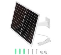 sourcing map Solar Panel for Ring Camera, 12W 12V USB Solar Panel Charger with 6ft Type-C Port Cable Wall Mount for Security Outdoor Bird Feeder, IP65 Waterproof, Poly, White