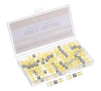 sourcing map Solder Seal Wires Heat Shrink Butt Connectors 50pcs in Square Box 12-10 AWG Yellow Waterproof Wire Crimp for Marine, Cable, Wiring