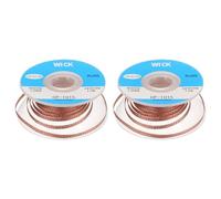 sourcing map Solder Wick Braid No-Clean Desoldering Wick Braid 0.04 Inch Width 5 Feet Length for Remove The Solder Electrical Components 2 Pack