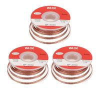 sourcing map Solder Wick Braid No-Clean Desoldering Wick Braid 0.08 Inch Width 10 Feet Length for Remove The Solder Electrical Components 3 Pack
