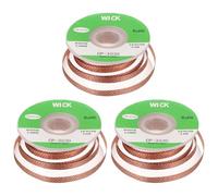 sourcing map Solder Wick Braid No-Clean Desoldering Wick Braid 0.12 Inch Width 10 Feet Length for Remove The Solder Electrical Components 3 Pack
