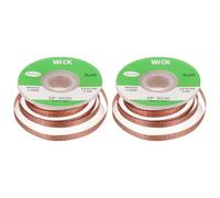 sourcing map Solder Wick Braid No-Clean Desoldering Wick Braid 0.12 Inch Width 10 Feet Length for Remove The Solder Electrical Components 2 Pack