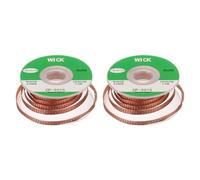 sourcing map Solder Wick Braid No-Clean Desoldering Wick Braid 0.12 Inch Width 5 Feet Length for Remove The Solder Electrical Components 2 Pack