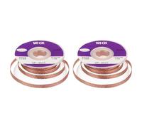 sourcing map Solder Wick Braid No-Clean Desoldering Wick Braid 0.14 Inch Width 5 Feet Length for Remove The Solder Electrical Components 2 Pack
