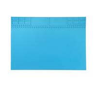 sourcing map Soldering Mat 13.8"x9.8" Silicone Magnetic Soldering Repair Mat Heat Resistant Electronics Work Mat for BGA Soldering Gun Iron Workbench Cellphone Computer Electronics Repair, Blue