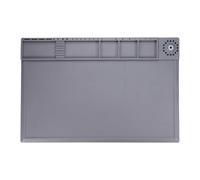 sourcing map Soldering Mat 17.7"x11.8" Silicone Magnetic Soldering Repair Work Mat Heat Resistant Electronics Solder Pad for BGA Soldering Gun Iron Workbench Laptop Watch Repair, Gray