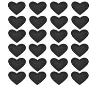 sourcing map Solid Black Small Heart Patch Appliques Embroidered Patches Garment DIY Embellishments 2.6x2cm/1x0.8 Inch for Vest Clothes Backpacks Hats, DIY Crafts Caps, Pack of 24