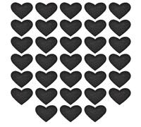 sourcing map Solid Black Small Heart Patch Appliques Embroidered Patches Garment DIY Embellishments 2.6x2cm/1x0.8 Inch for Vest Clothes Backpacks Hats, DIY Crafts Caps, Pack of 33