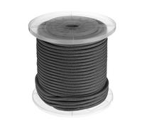 sourcing map Solid Braid Nylon Rope 5/16 Inch 250 ft Multipurpose Polypropylene Utility Rope Cord Line for Camping Flag Pole Knot, Black