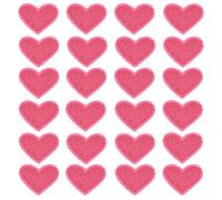 sourcing map Solid Light Rose Red Small Heart Patch Appliques Embroidered Patches Garment DIY Embellishments 2.6x2cm/1x0.8 Inch for Vest Clothes Backpacks Hats, DIY Crafts Caps, Pack of 24