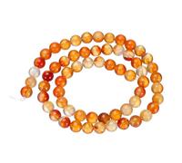 sourcing map Solid Red Agate Beads 6mm Natural Gemstone Beads, Smooth Round Loose Beads for Bracelet Jewelry Making DIY (1 Strand - 62pcs)