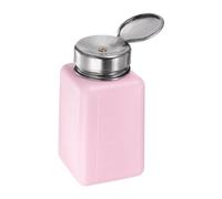 sourcing map Solvent Alcohol Dispenser 200ml(6.7oz) Push Down Liquid Dispenser Pump with Sealing Stainless Steel Lid for Acetone Solution, Pink