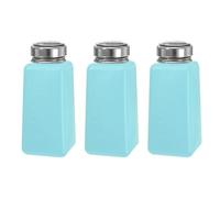 sourcing map Solvent Alcohol Dispenser 250ml/8.5oz Blue Push Down Liquid Dispenser Pump for Acetone Cleanser Polish Remover Makeup 3Pcs