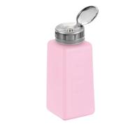 sourcing map Solvent Alcohol Dispenser 250ml(8.8oz) Nail Polish Remover Push Down Liquid Dispenser Pump Bottle with Stainless Steel Press Head for Acetone Cleanser Polish Remover, Red