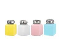 sourcing map Solvent Alcohol Dispenser,4oz/120ml Push Down Liquid Dispenser Pump for Acetone Cleanser Polish Remover Makeup 4Pcs