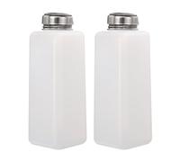 sourcing map Solvent Alcohol Dispenser 500ml/17oz White Push Down Liquid Dispenser Pump for Acetone Cleanser Polish Remover Makeup 2Pcs