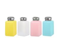 sourcing map Solvent Alcohol Dispenser,6.8oz/200ml Push Down Liquid Dispenser Pump for Acetone Cleanser Polish Remover Makeup 4Pcs
