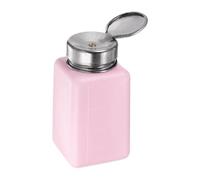 sourcing map Solvent Alcohol Dispensers 200ml(6.8oz) Push Down Liquid Dispenser Pump Bottle with Sealing Stainless Steel Lid for Acetone Solution, Pink