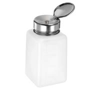 sourcing map Solvent Alcohol Dispensers 200ml(6.8oz) Push Down Liquid Dispenser Pump Bottle with Sealing Stainless Steel Lid for Acetone Solution, White