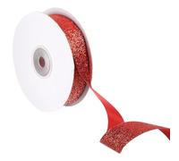 sourcing map Sparkle Ribbon, 25 Yards x 7/8" Red Polyester Metallic Sparkling Ribbon Gift Wrapping Ribbon for Christmas Party Wedding Decor DIY Crafts