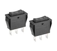 sourcing map SPDT Boat Rocker Switch Black Toggle Switch for Boat Marine 3 Pins ON/OFF/ON AC 250V/15A 125V/20A 2pcs