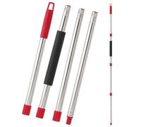 sourcing map Spin Mop Replacement Handle, 4 Section 76-to-148cm Easy Wring Mop Replacement Stick Screw Joint with Sponge Grip for Floor Ceiling Wall Clean, Red(Head & Base Not Included)