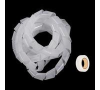 sourcing map Spiral Cable Wrap 9.8ft/3.0M 18mm Cable Management Sleeve Cord Organizer Flexible PE for Computer Wire, Charging Cable White with Tape