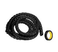 sourcing map Spiral Cable Wrap 9.8ft/3.0M 25mm Cable Management Sleeve PP Insulation Cord Organizer for Computer Wire Power Cable Gas Pipe Black with Tape