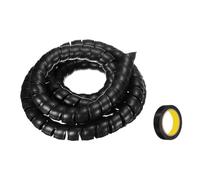 sourcing map Spiral Cable Wrap 9.8ft/3.0M 35mm Cable Management Sleeve PP Insulation Cord Organizer for Computer Wire Power Cable Gas Pipe Black with Tape