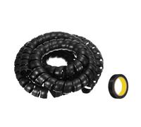 sourcing map Spiral Cable Wrap 9.8ft/3.0M 40mm Cable Management Sleeve PP Insulation Cord Organizer for Computer Wire Power Cable Gas Pipe Black with Tape