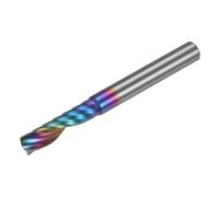 sourcing map Spiral CNC Router Bit 1/4" Diameter 1/4" Shank Up Cut 1 Flute Solid Carbide End Mill Milling Bits with 1" Cut Length for Wood Plastic Soft Metal, Titanium Aluminum Carbon Coat