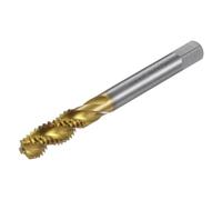 sourcing map Spiral Flute Thread Taps, 3/8-16 UNC 2B Screw Threading Tap, Titanium Coated 6542 High Speed Steel Machine Tapping Tools for Machinist Repair